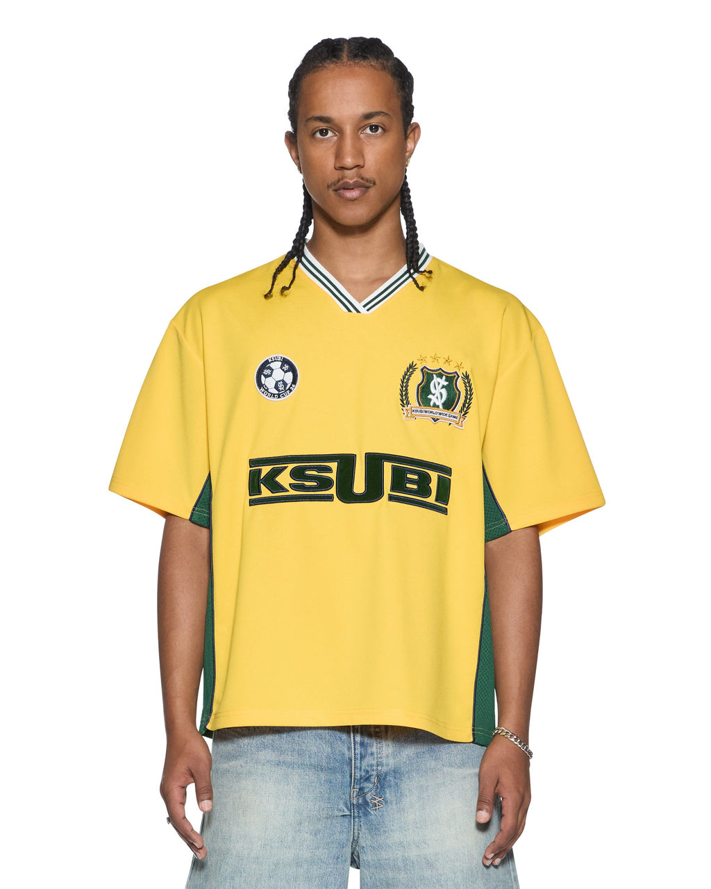 Mens Offside Ss Jersey Gold Relaxed Fashion Tops - Gold