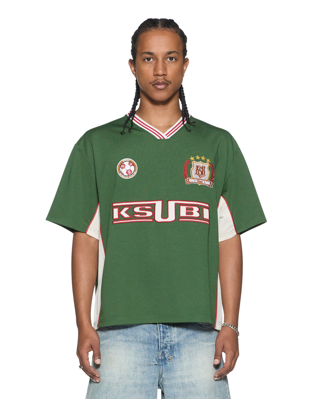 Mens Offside Ss Jersey Green Relaxed Fashion Tops - Green