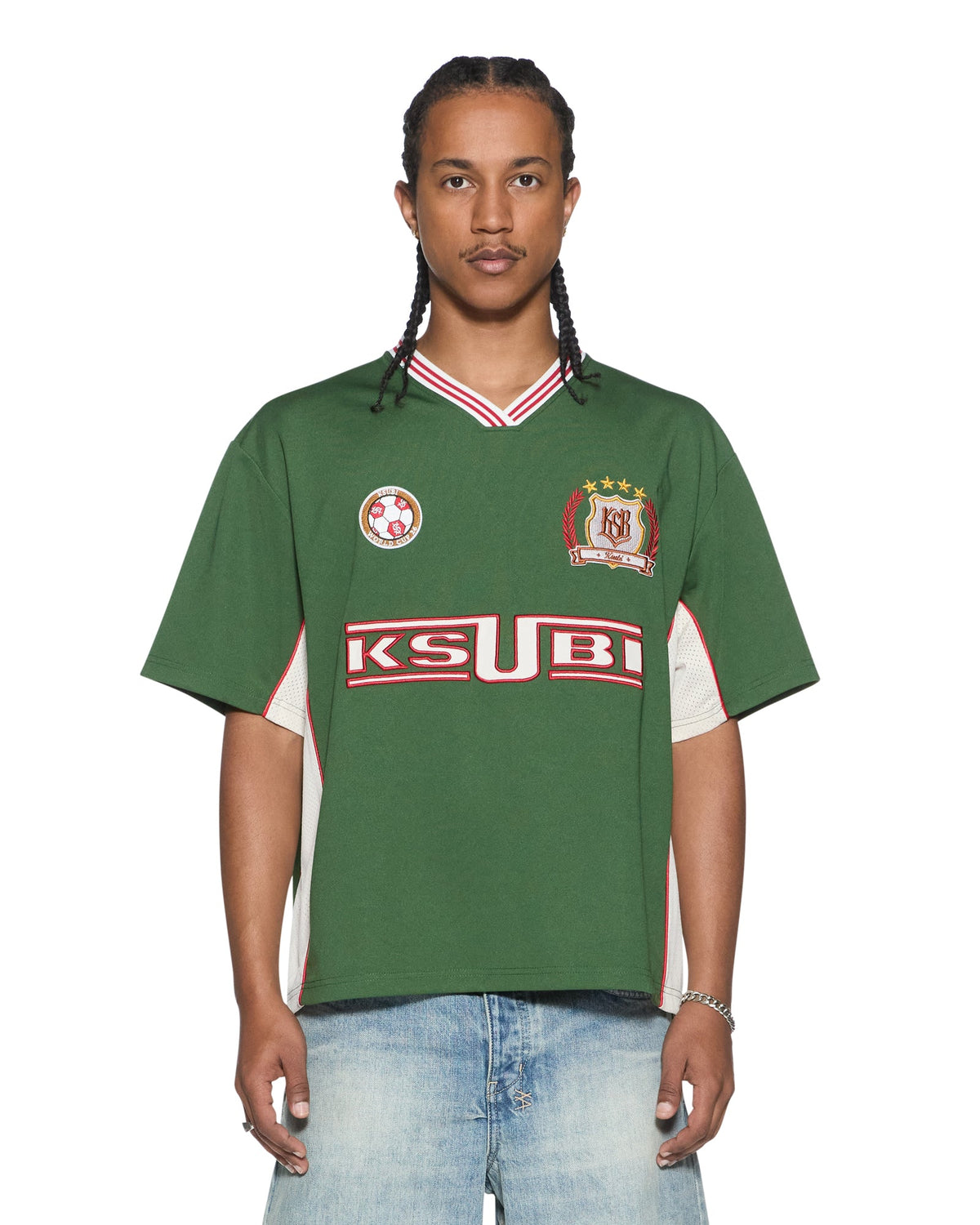 Mens Offside Ss Jersey Green Relaxed Fashion Tops - Green