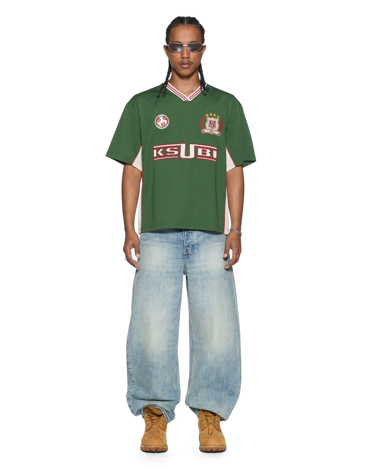 Mens Offside Ss Jersey Green Relaxed Fashion Tops - Green