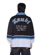 Mens Idol Ls Rugby Faded Black Relaxed Fashion Tops - Grey