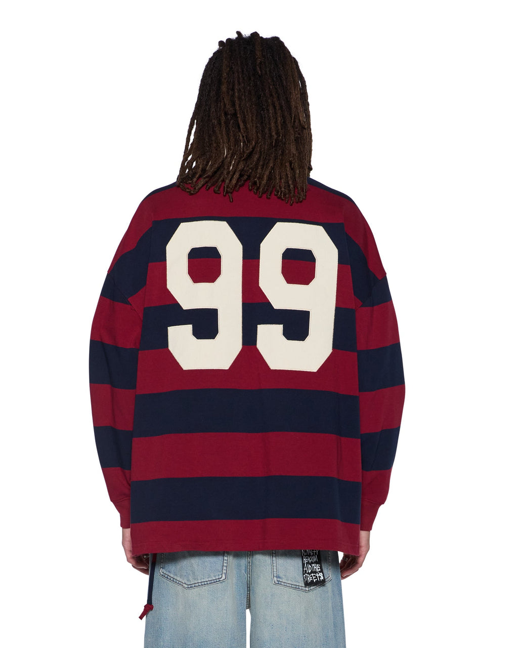 Mens Rugged Rugby Jersey Fire Fade Boxy Shirts - Burgundy