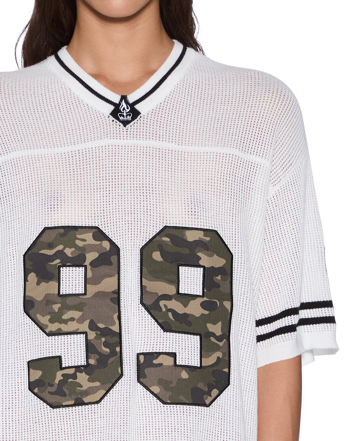 Womens Derby Boyfriend Ss Jersey Camo Shell Relaxed Tees - Green