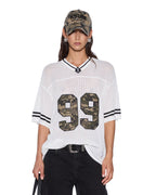 Womens Derby Boyfriend Ss Jersey Camo Shell Relaxed Tees - Green