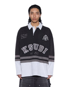 Mens Duke Rugby Ls Jersey Black Oversized Shirts - Black