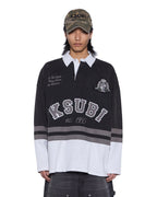 Mens Duke Rugby Ls Jersey Black Oversized Shirts - Black
