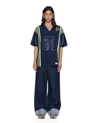 Womens Playoff Ss Jersey Navy Relaxed Fashion Tops - Navy