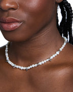 Pearl Spike Choker Jewellery - Silver