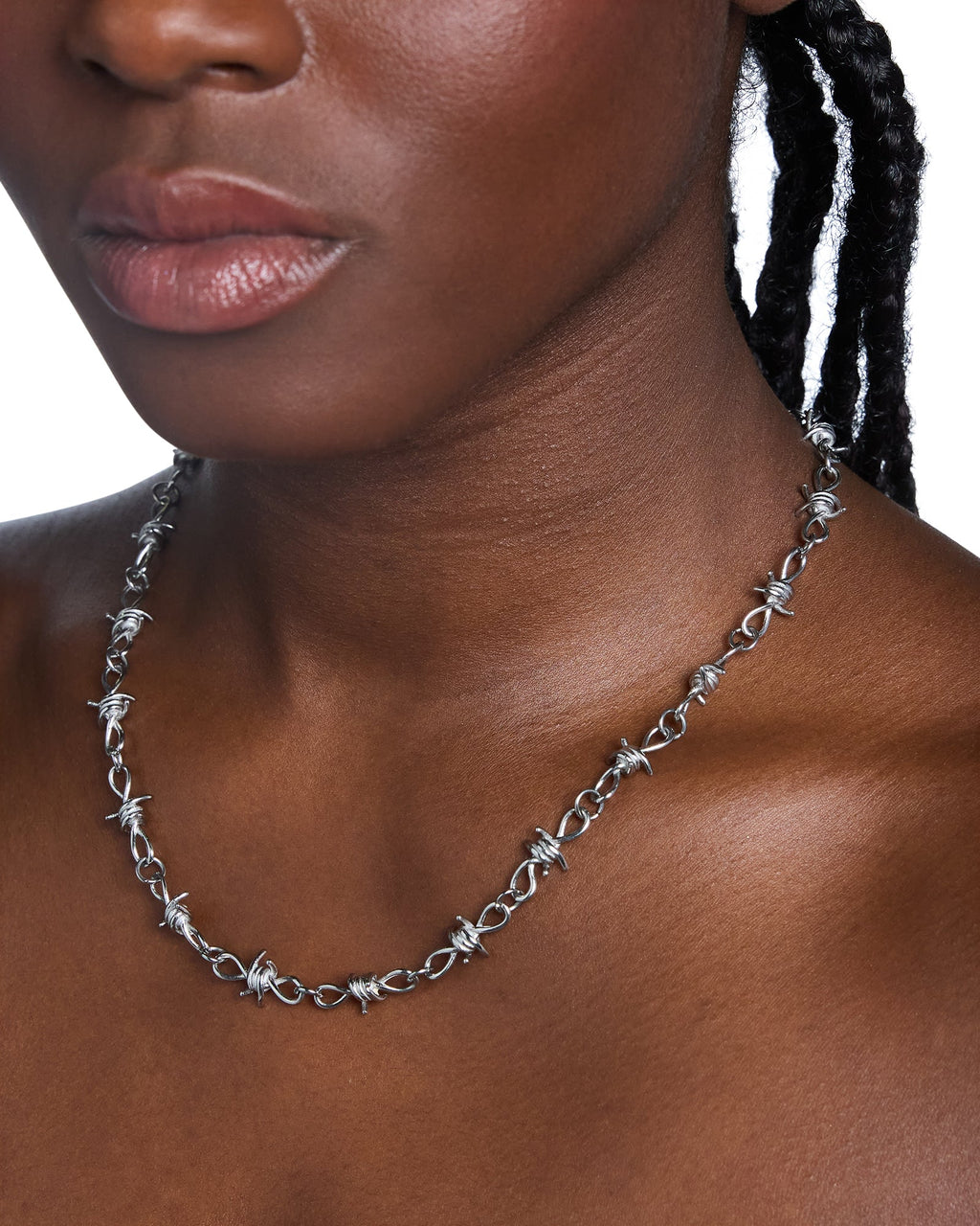 Barbed Wire Necklace Silver Jewellery - Silver