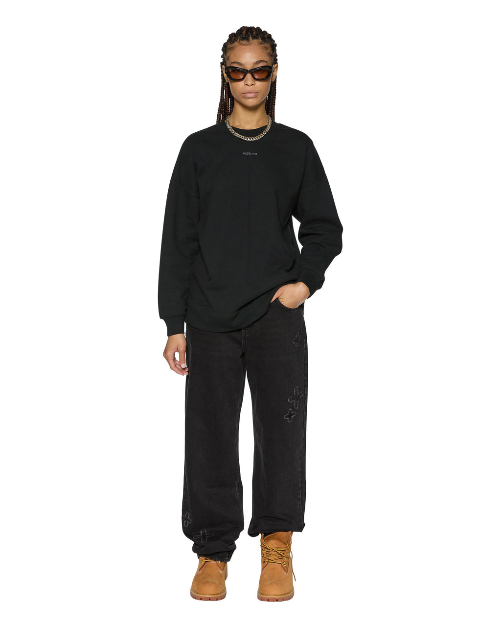 Womens Sott Oh G Crew Black Oversized Fleece - Black