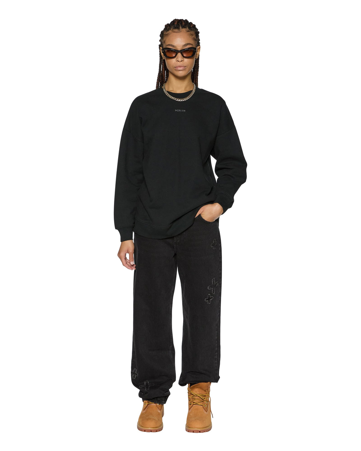 Womens Sott Oh G Crew Black Oversized Fleece - Black