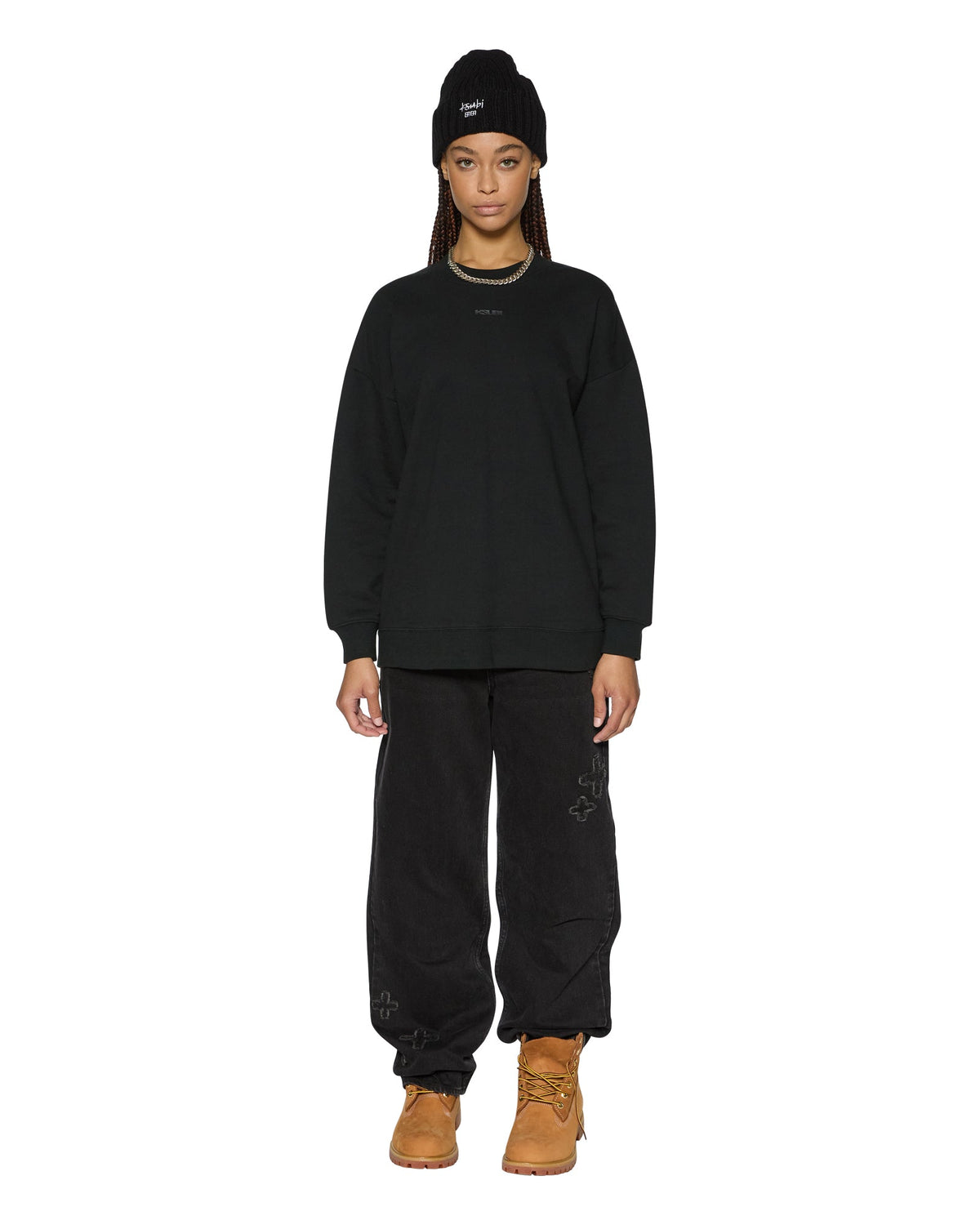 Womens Sott Oh G Crew Black Oversized Fleece - Black