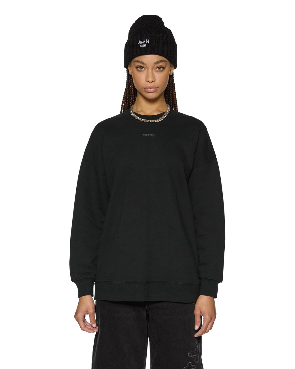 Womens Sott Oh G Crew Black Oversized Fleece - Black