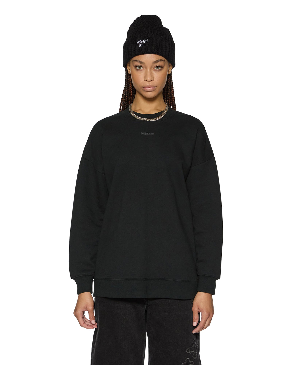 Womens Sott Oh G Crew Black Oversized Fleece - Black