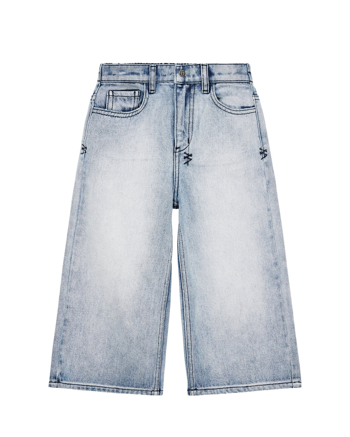 Kids Lil Anti K Jean Punk Blue Relaxed Denim Jeans - Denim