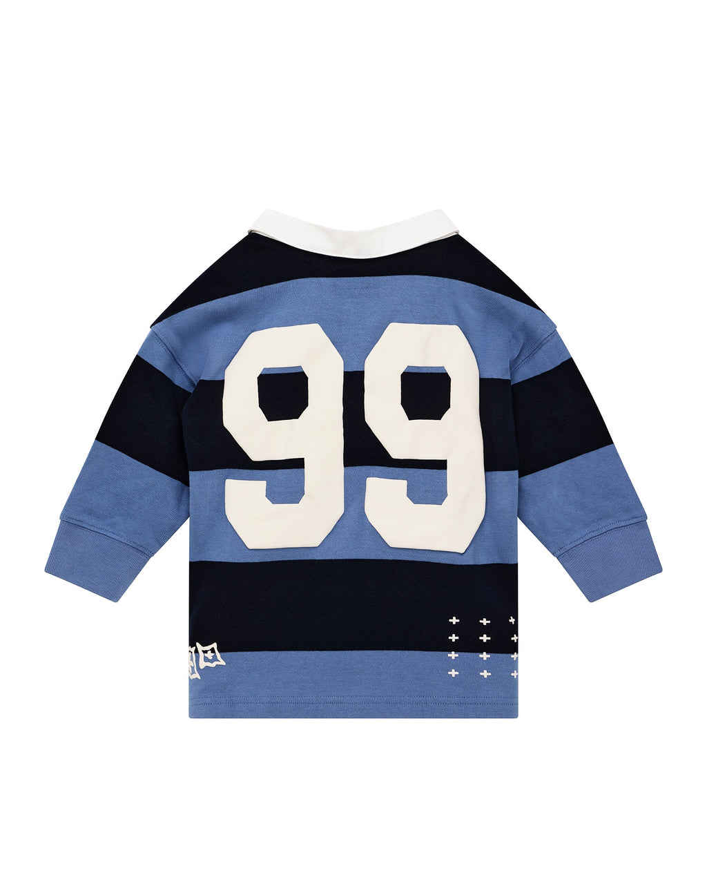 Kids Lil Rugged Rugby Ls Jersey Faded Ice Fashion Tops - Multi Colour