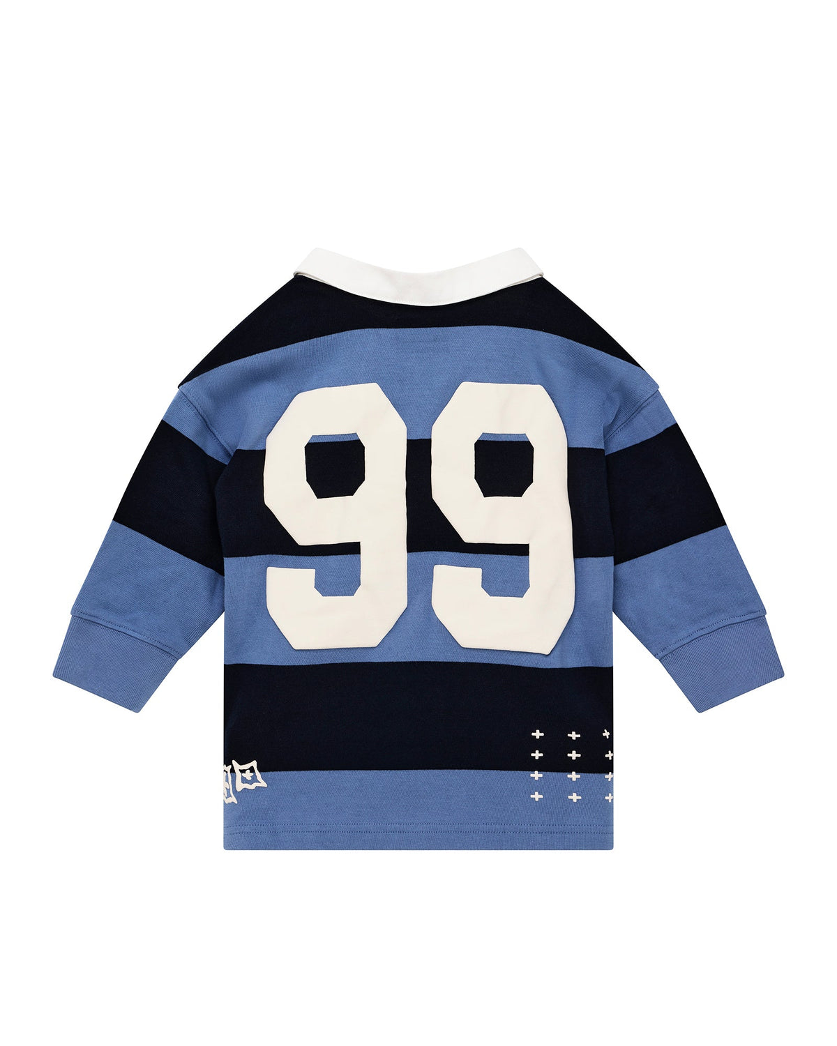 Kids Lil Rugged Rugby Ls Jersey Faded Ice Fashion Tops - Multi Colour