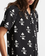 Mens Klub Of Hearts Resort Ss Shirt Black Regular Shirts - Black
