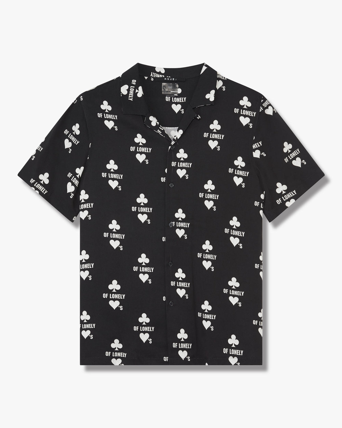 Mens Klub Of Hearts Resort Ss Shirt Black Regular Shirts - Black