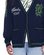 Mens Playoff Cardigan Midnight Regular Knitwear - Navy