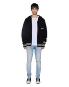 Mens Boxer Zip Knit Hoodie Midnight Regular Knitwear - Black