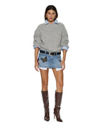 Womens Micro Mini Skirt Horizon Patch Regular Skirts - Denim