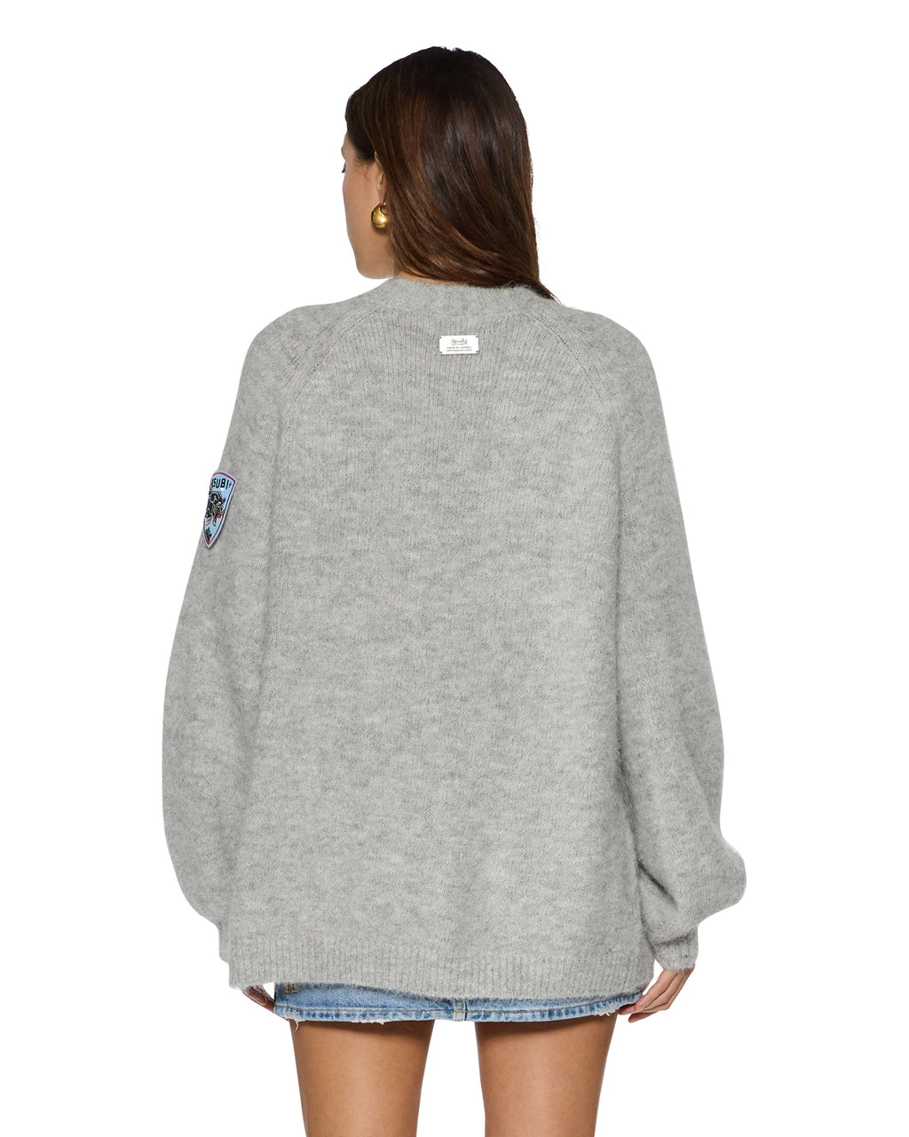 Womens Cosy Knit Light Grey Regular Knitwear - Grey