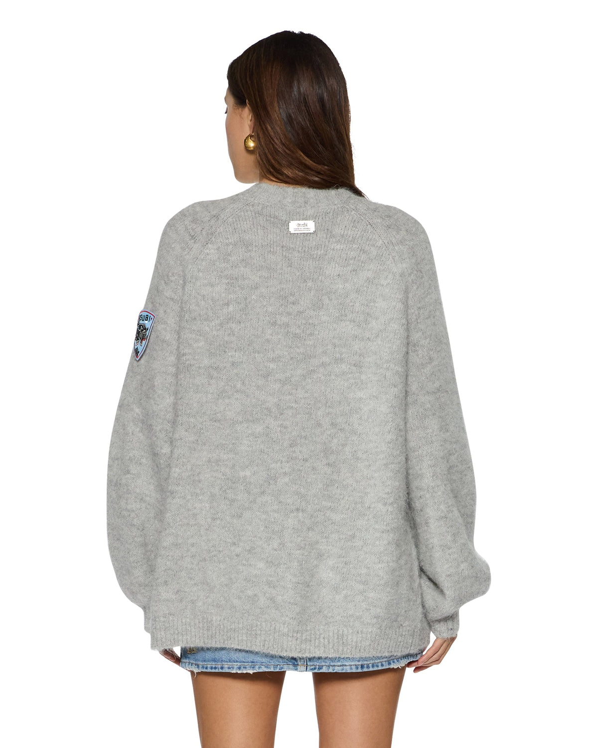 Womens Cosy Knit Light Grey Regular Knitwear - Grey