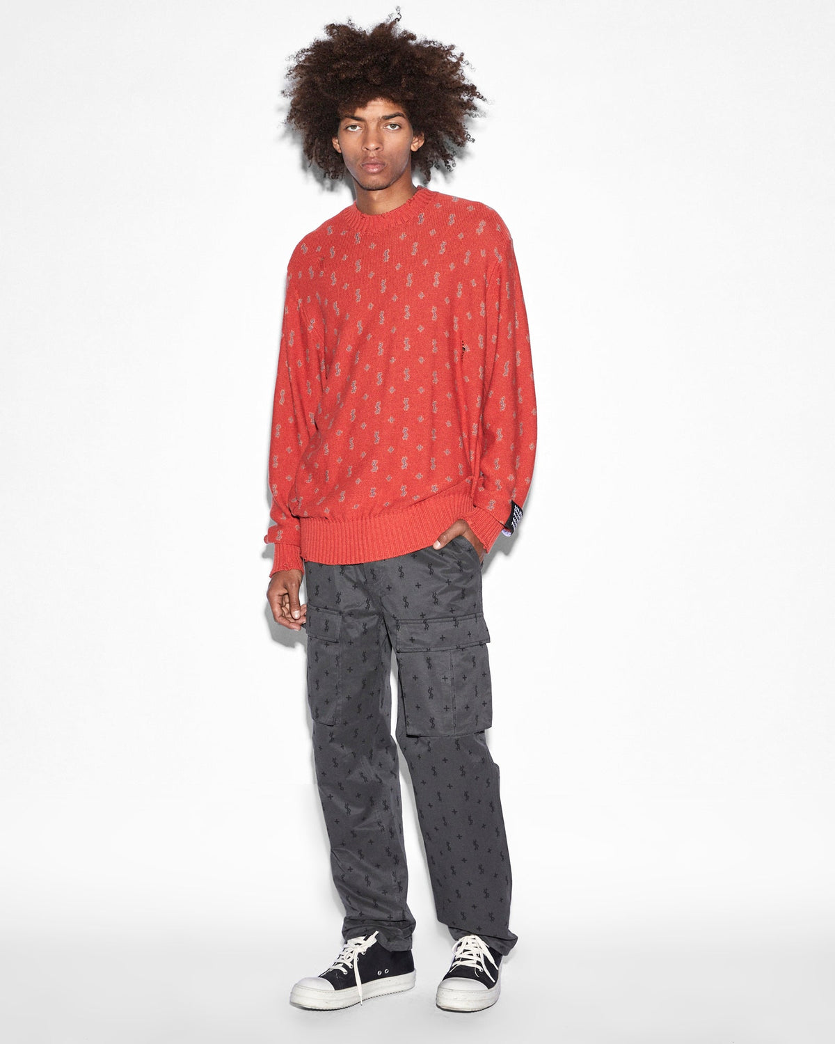 Mens Allstar Knit Crew Torch Regular Knitwear - Red
