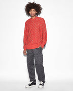 Mens Allstar Knit Crew Torch Regular Knitwear - Red