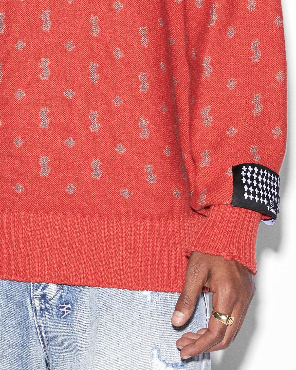 Mens Allstar Knit Crew Torch Regular Knitwear - Red