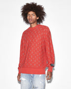 Mens Allstar Knit Crew Torch Regular Knitwear - Red