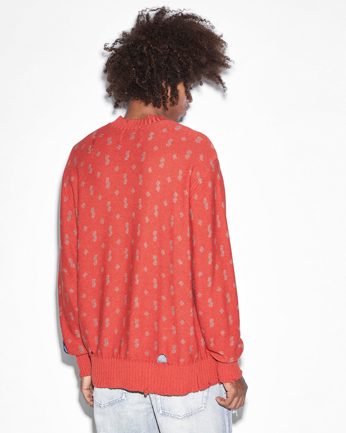 Mens Allstar Knit Crew Torch Regular Knitwear - Red