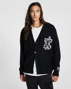 Mens K Man Cardigan Black Relaxed Knitwear - Black