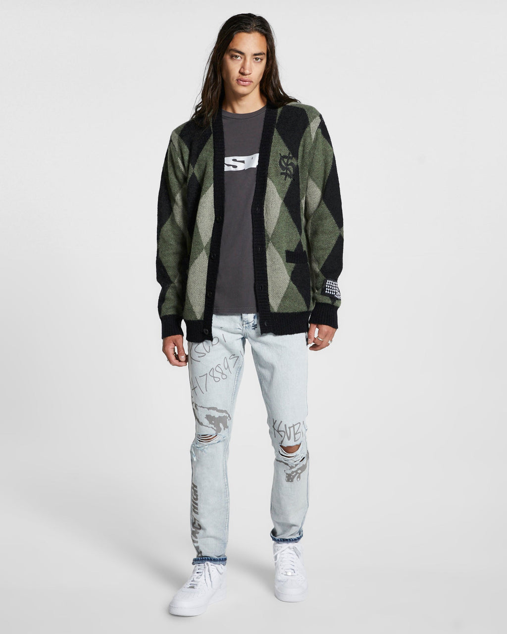 Mens Chitch Flyer Trashed Slim Denim Jeans - Denim