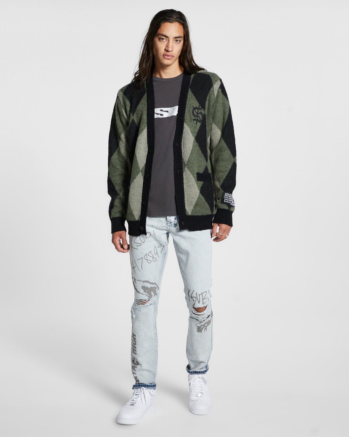 Mens Chitch Flyer Trashed Slim Denim Jeans - Denim