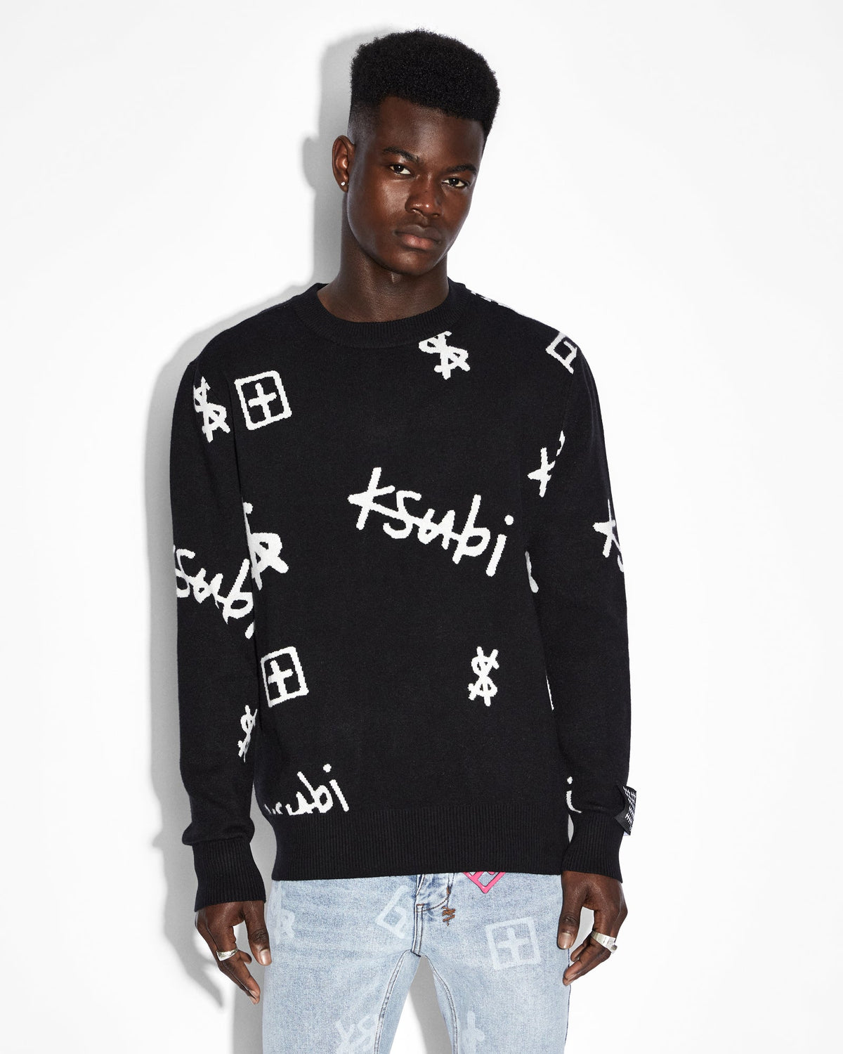 KASH BOX KNIT CREW BLACK