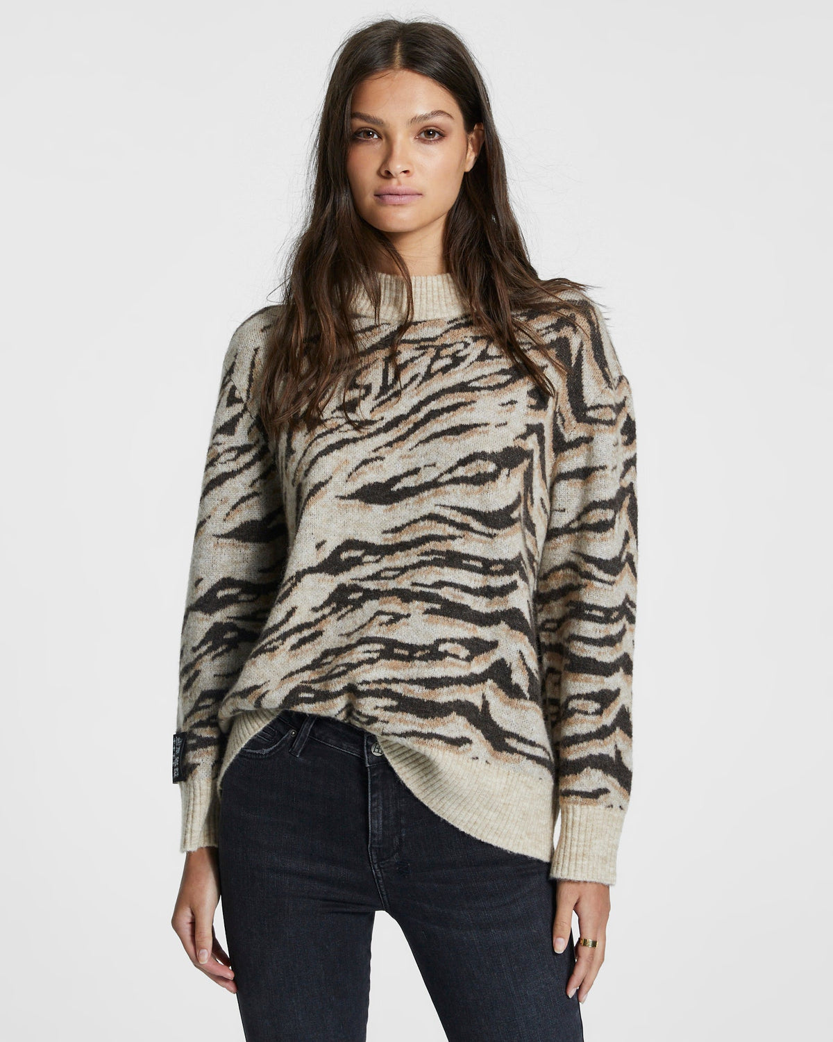 Womens Pantera Intarzia Jumper Relaxed Knitwear - Multi Colour