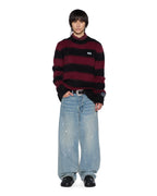 Mens Rugged Mohair Knit Crewneck Ox Boxy Knitwear - Multi Colour