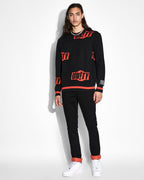 Mens Chitch Roll Up Orange Slim Denim Jeans - Black