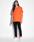 Mens Chitch Roll Up Orange Slim Denim Jeans - Black