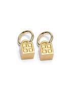Krystal Box Cross Huggie Earings Gold Jewellery - Gold