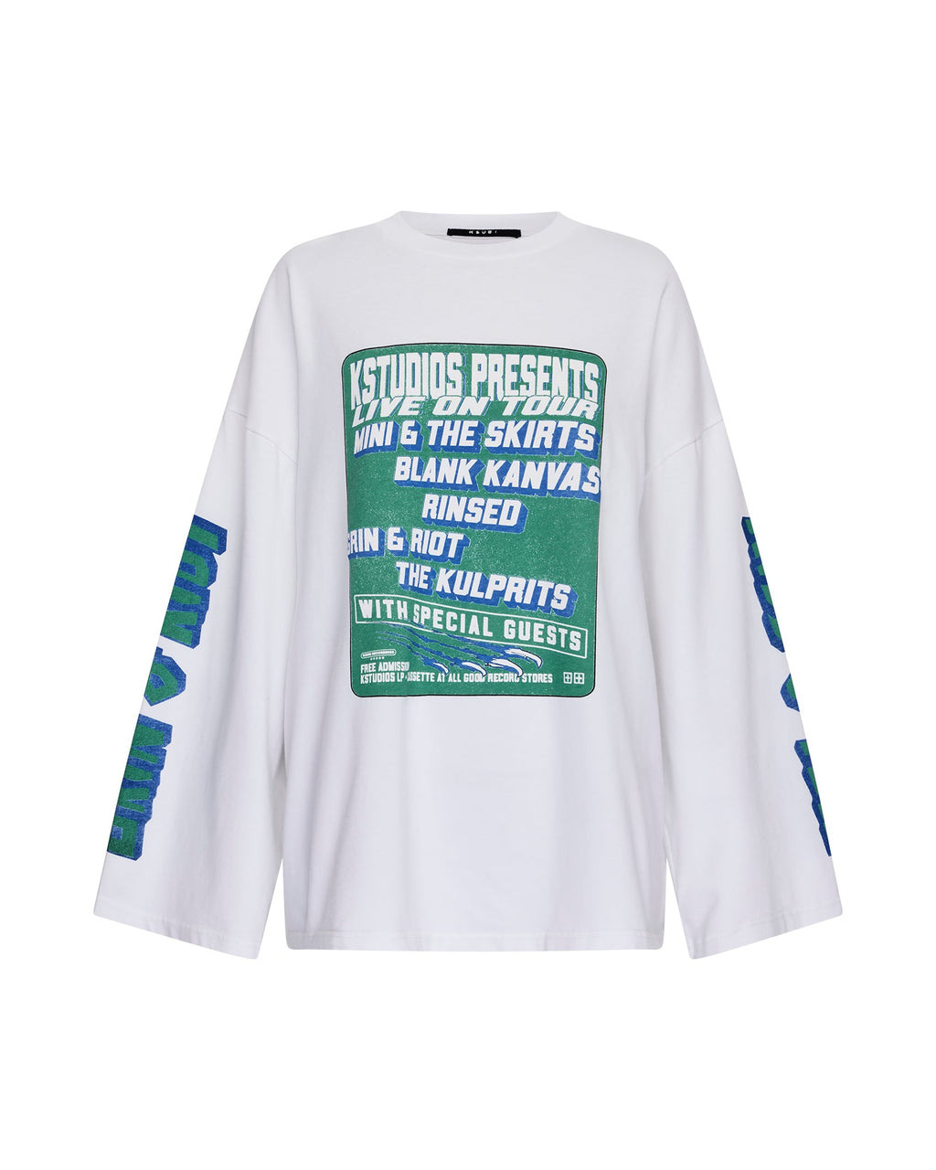 Womens Kstudio Boyfriend Ls Tee White Oversized Tees - White