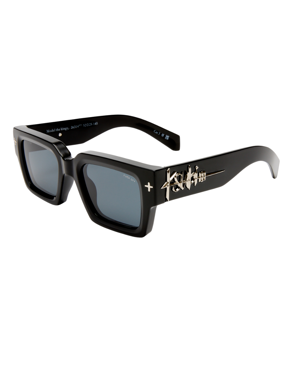 The Kingy Sunglasses Black Silver Eyewear - Black