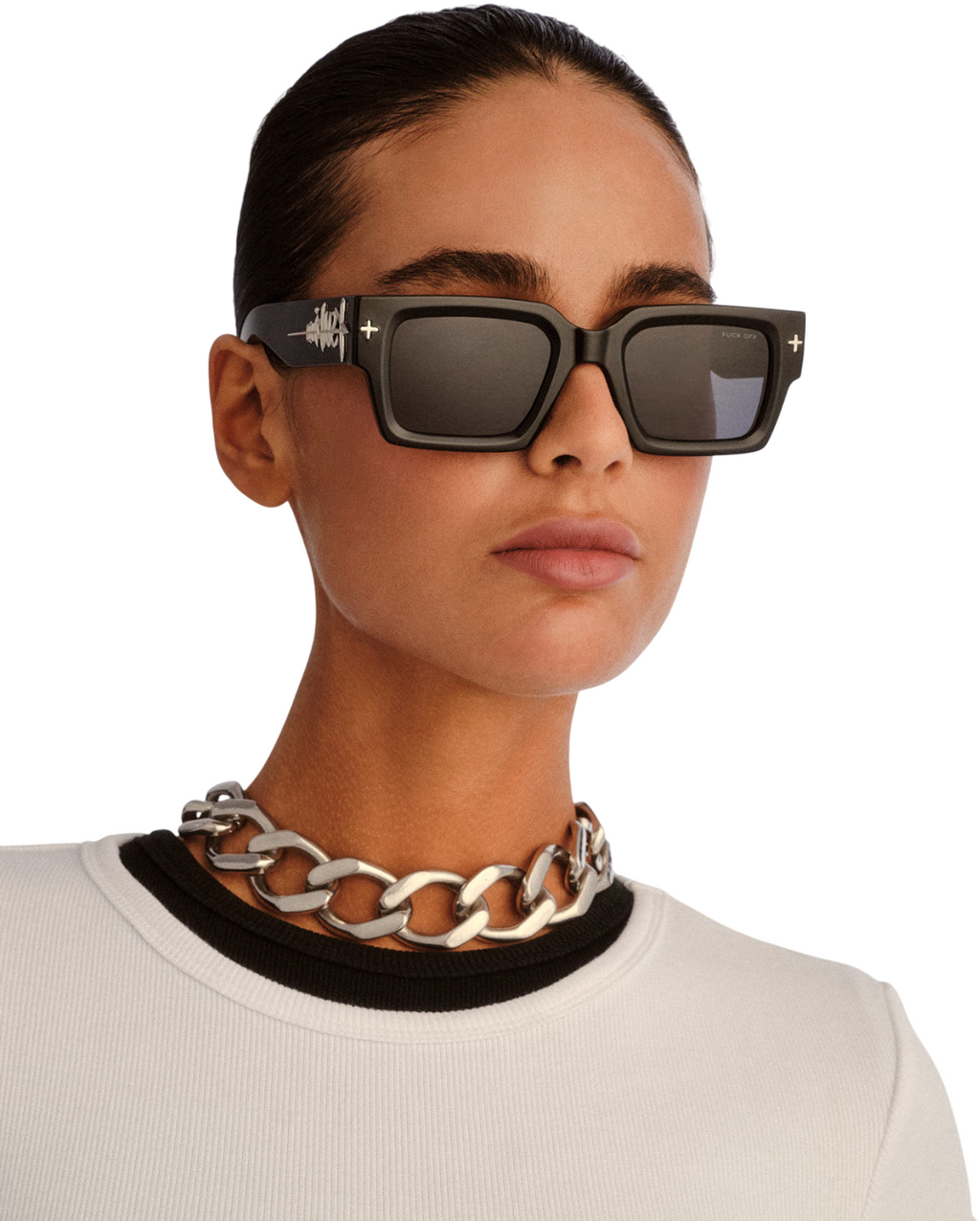 The Kingy Sunglasses Black Silver Eyewear - Black