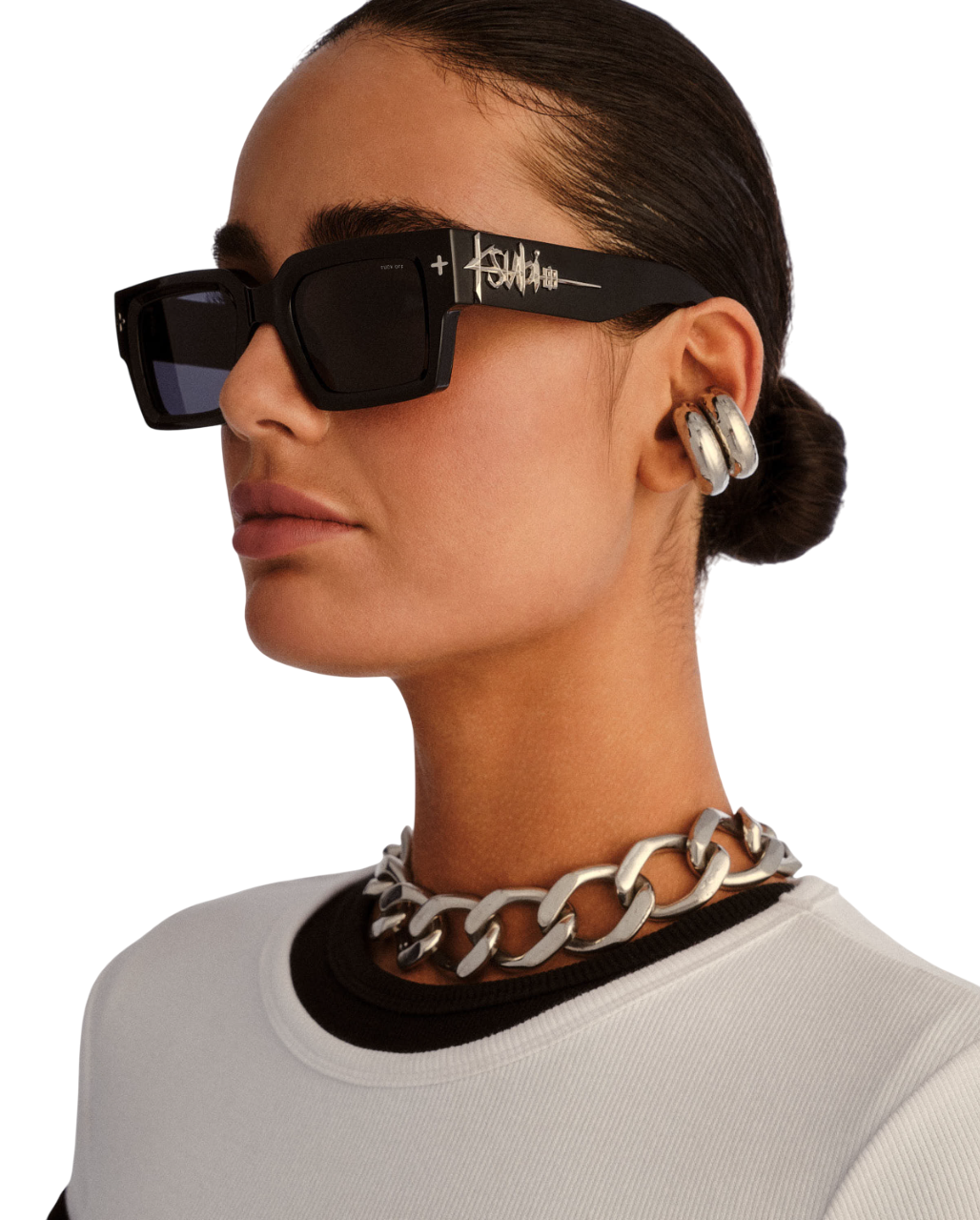 The Kingy Sunglasses Black Silver Eyewear - Black