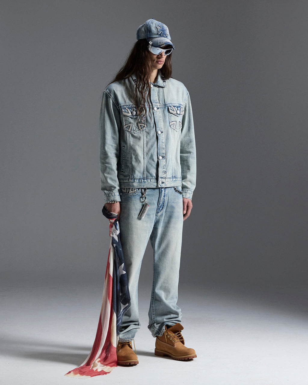 Mens Ksubi X Alice Hollywood Toro Punk Bootcut Denim Jeans - Denim
