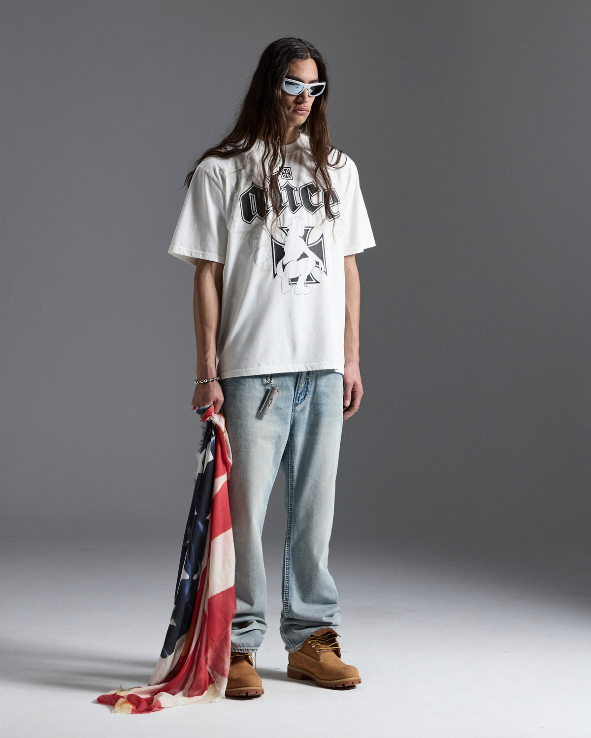 Mens Ksubi X Alice Hollywood Graphic Tee White Tees - White