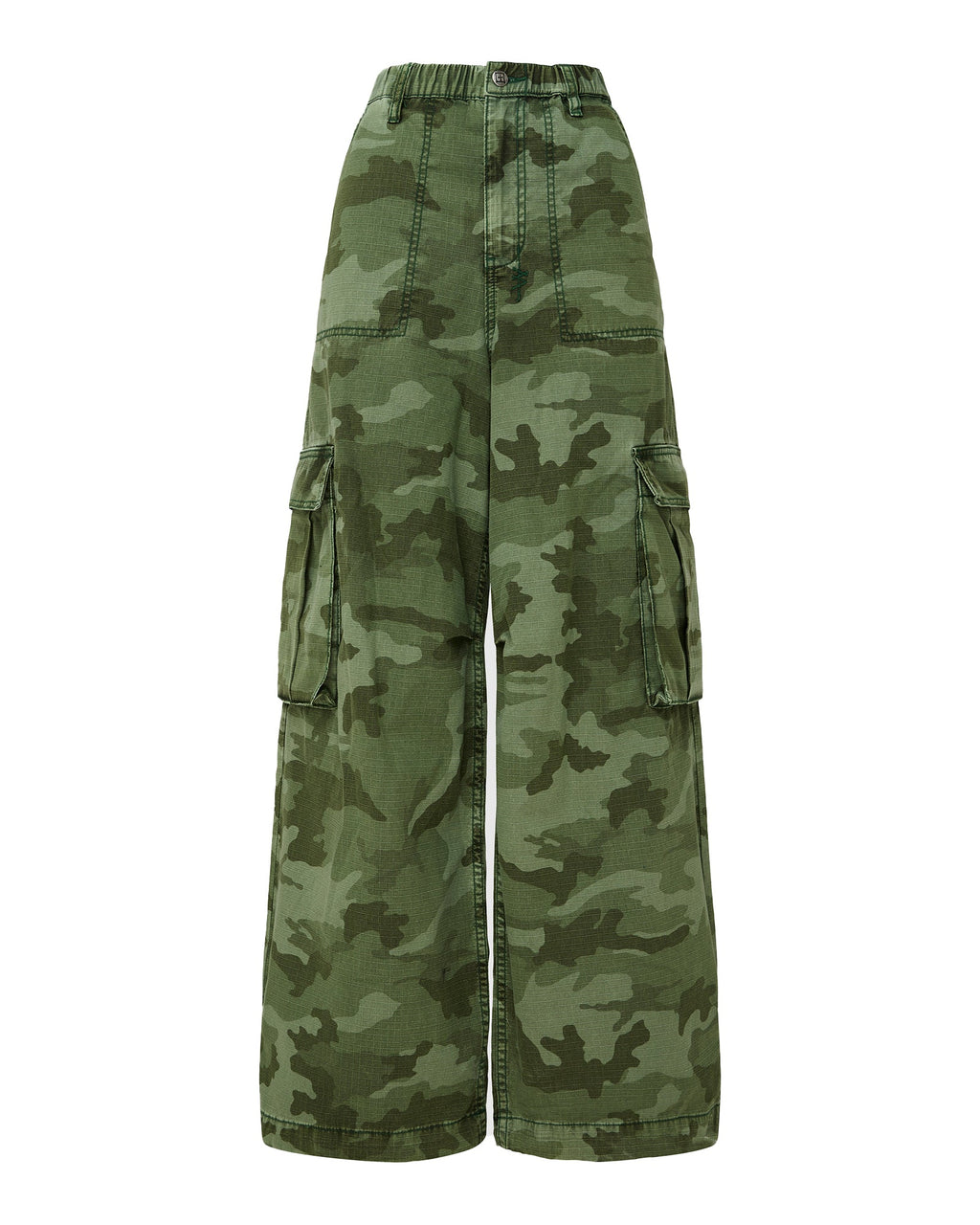 Womens Ksuper Cargo Pant Hash Camo Baggy Pants - Green