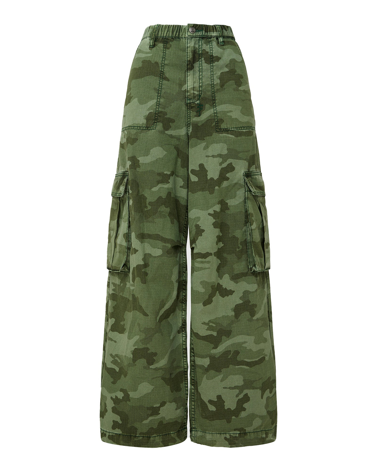 Womens Ksuper Cargo Pant Hash Camo Baggy Pants - Green